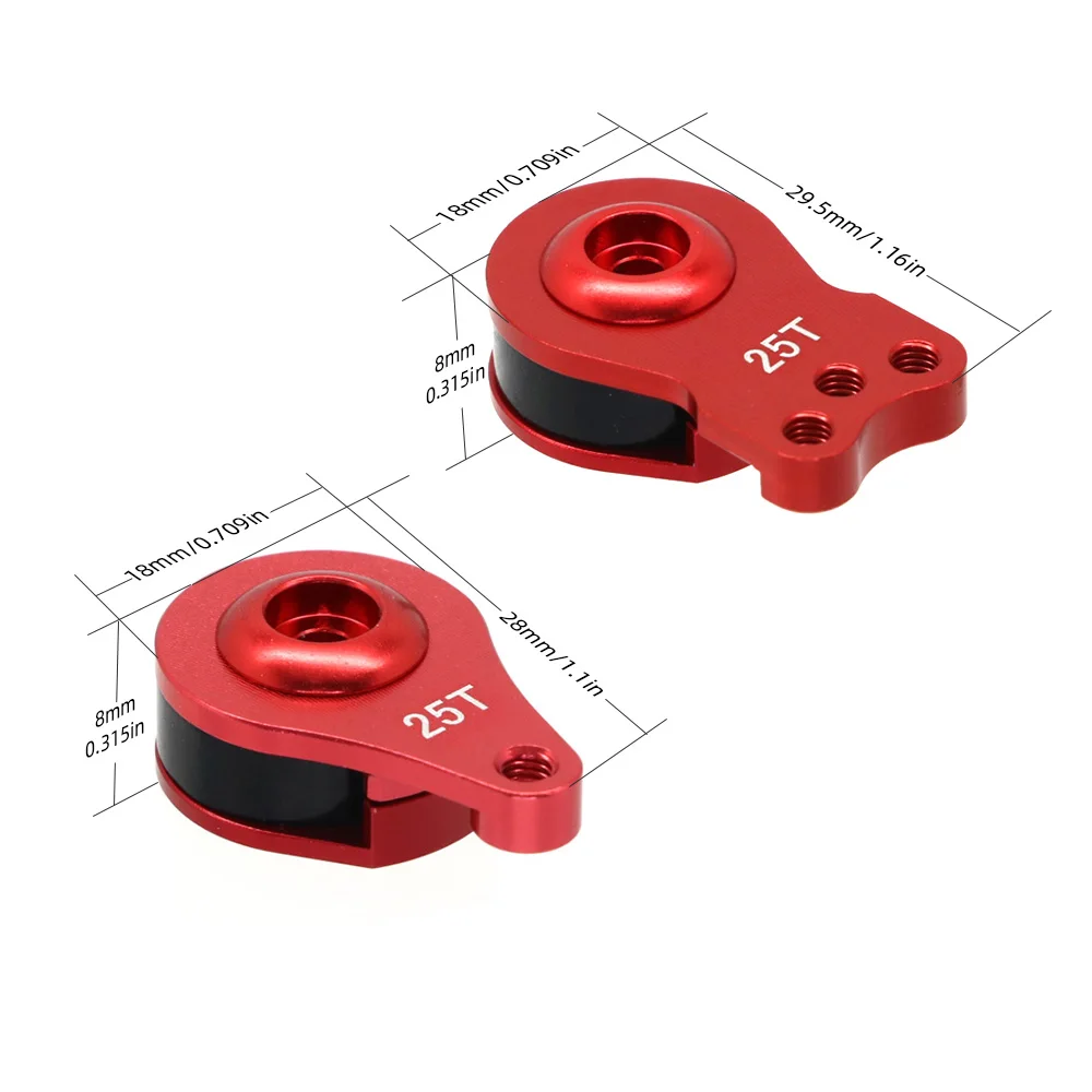 Novo 25t cnc liga de alumínio direção servo braço oscilante chifre para 1/8 1/10 rc rastreador carro barco