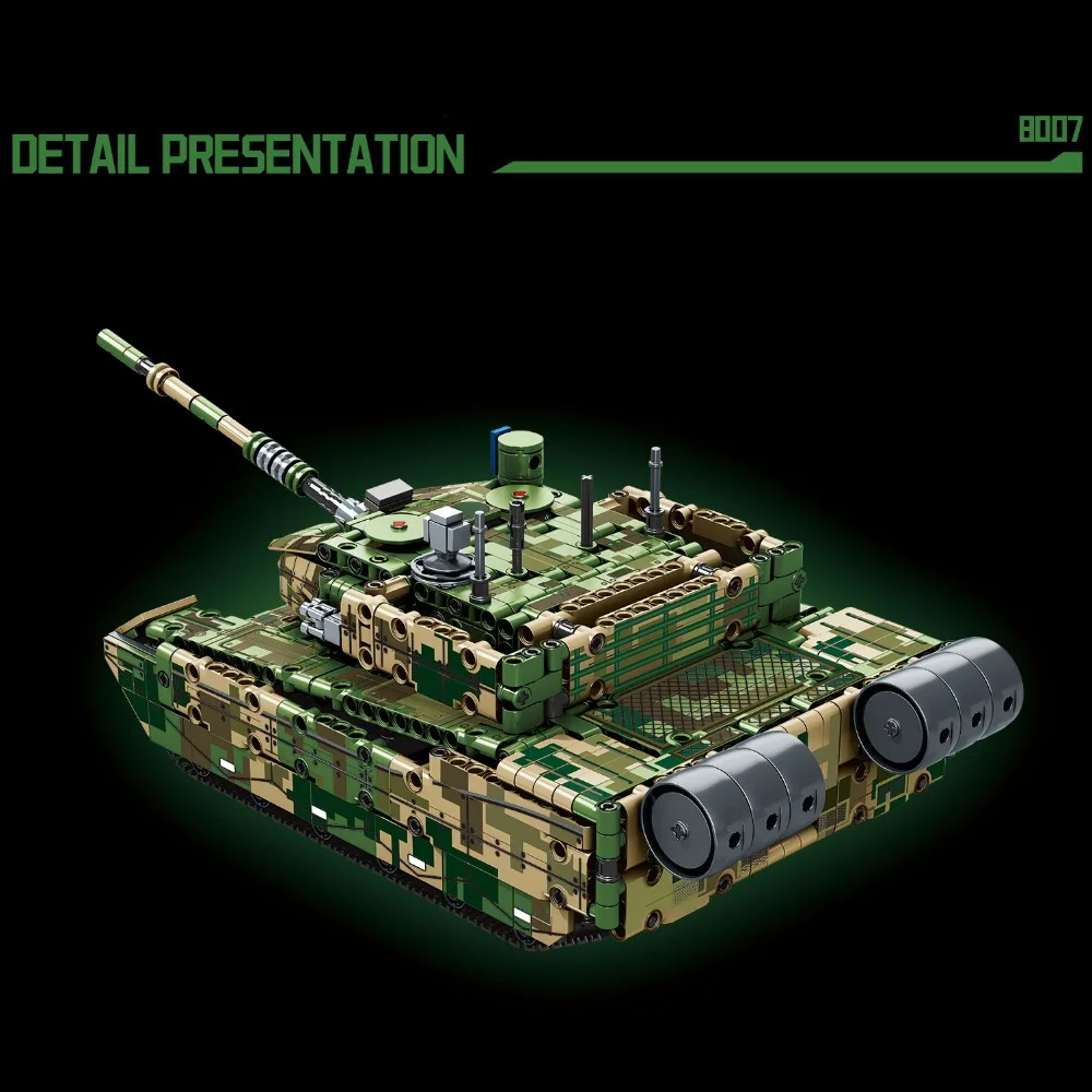 Militaire WW2 MOC 99A Leger Gevechtstank Bouwstenen Met Afstandsbediening Tank Wapen Bakstenen Educatief Speelgoed Voor Kinderen