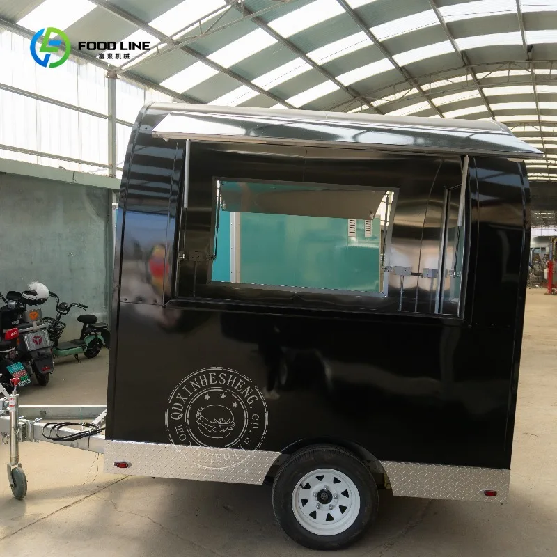

Aluminum Fast Food Truck Ice Trailer Pizza & Hotdog Cart Mobile Coffee & Catering Kitchen Trailer Concession Trailers