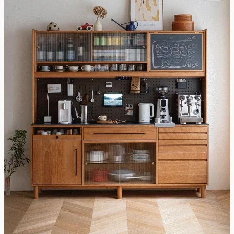 

Nordic solid wood dining side cabinet Japanese-style small apartment storage locker