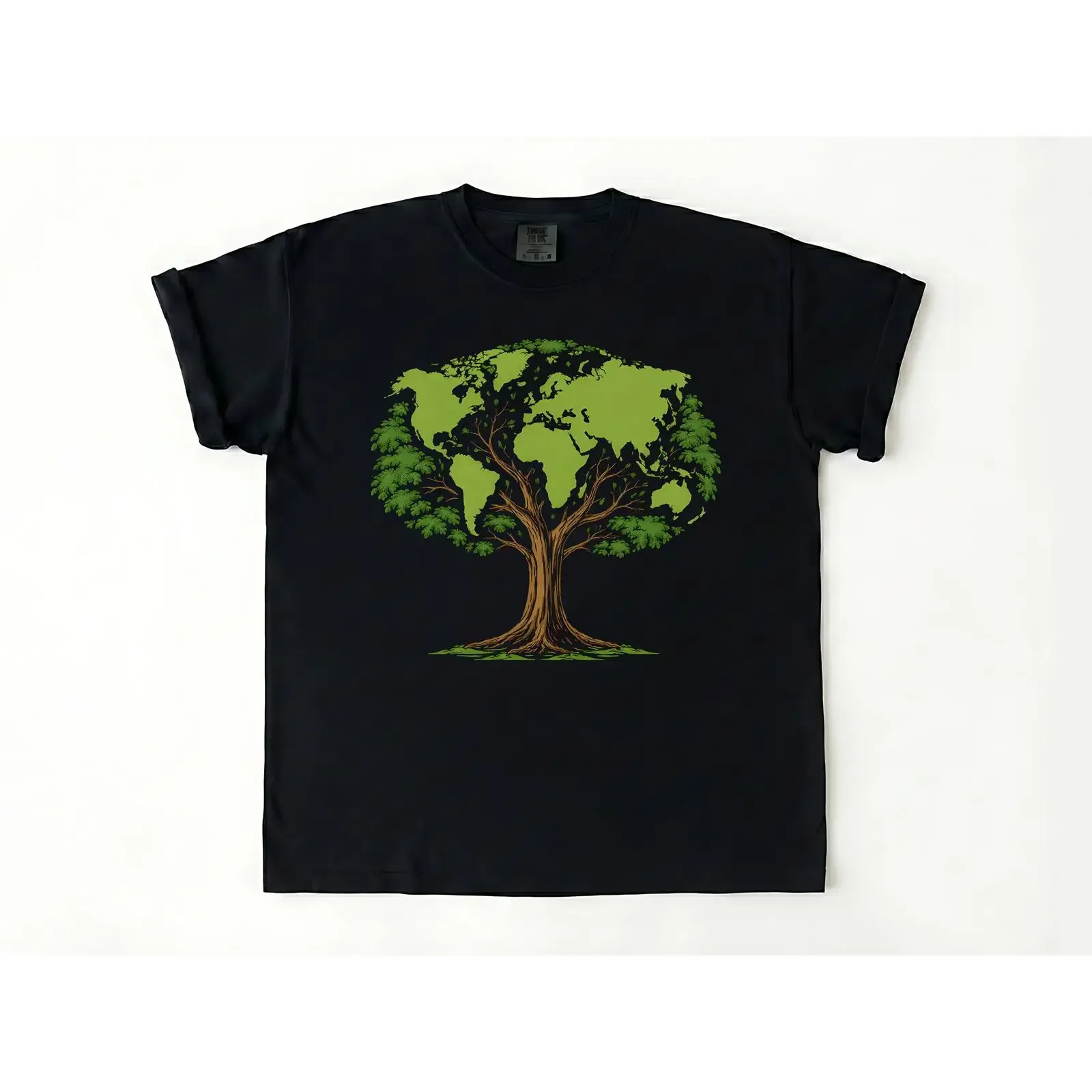 World Tree Earth Day T Shirt Environmental Nature  vintage Washed Breathable Top For Everyday Wear Slightly Comfortable Stylish