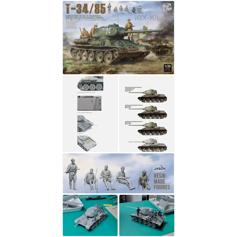 

Набор для сборки пластиковой модели танка Т-34/85 с композитной башней (завод 112) в масштабе 1/35, серия Border BT027, для хобби и моделирования