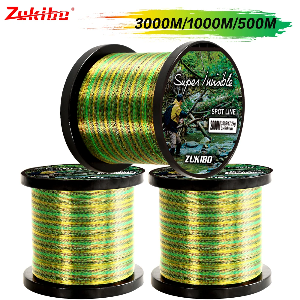 

ZUKIBO 3000m Colorful Super Invisible Spoted Fishing Line Monofilament Line Speckle Fluorocarbon Coated Carp Fishing Line Pesca