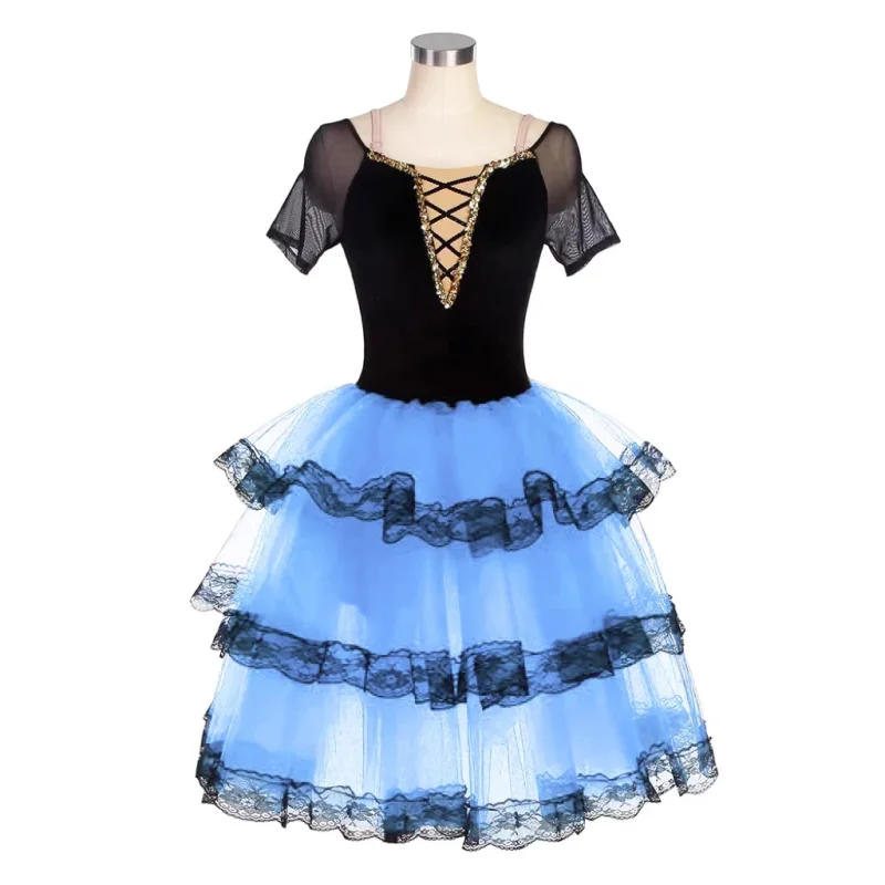 Abito da balletto Tutu da balletto professionale lungo da donna per ragazze Bambini Costumi da ballerina rossa Abito da ballo spagnolo per donne adulte