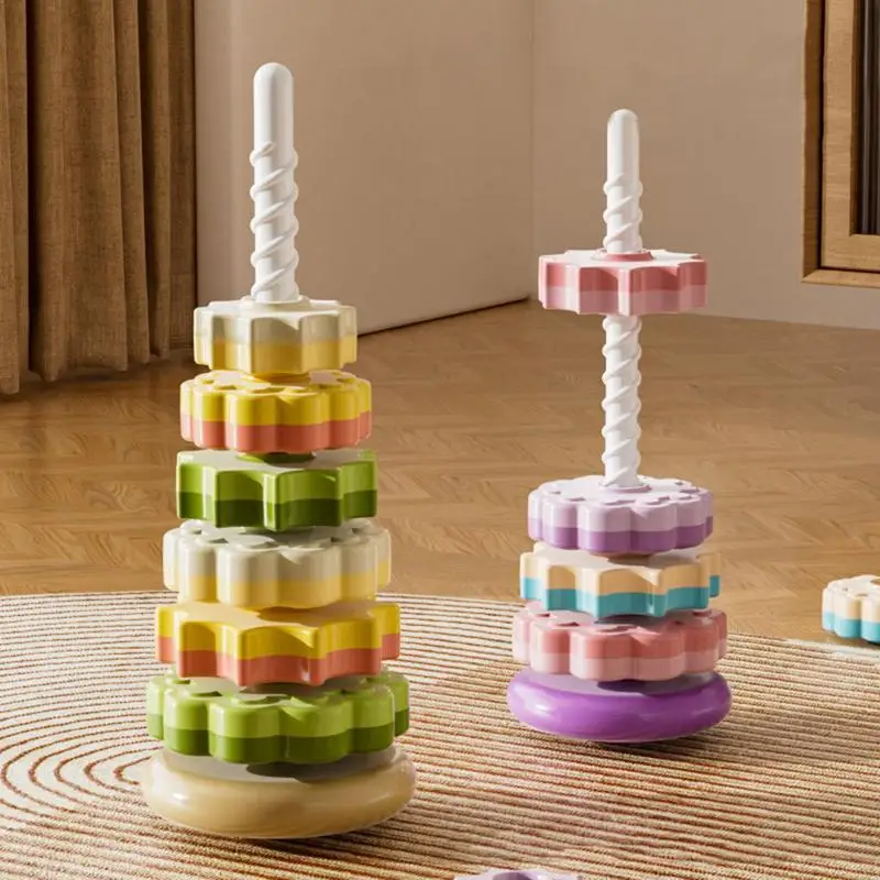 Babies Stacking Toys Sensory Toys Stacking Toys Colorful Spin Stacker Spin Toy Babies Spinner Toy For Babies Over 12 Months Old