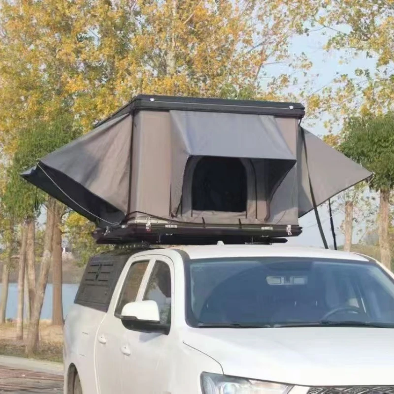 Car Roof Camper Trailer Top Hard Shell Rooftop Tent With Aluminum Pole For Outdoor Vehicle Camping Pickup Truck
