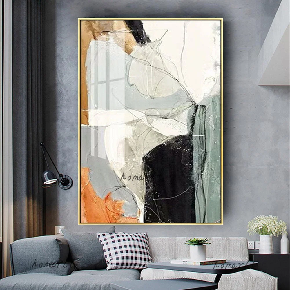 Real Handmade Color Oil Painting Abstract Marble Graphics Canvas Poster New Design Home Wall Art Picture Decor Living Room Mural