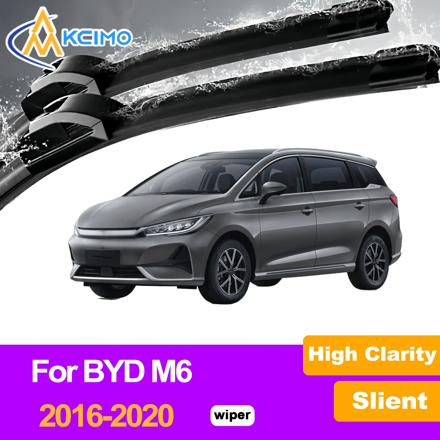 Silent Black Front Wiper Blades Set for BYD BYD M6 2016-2020 2017 2018 2019 Auto Windscreen Windshield Window Wiper Accessories