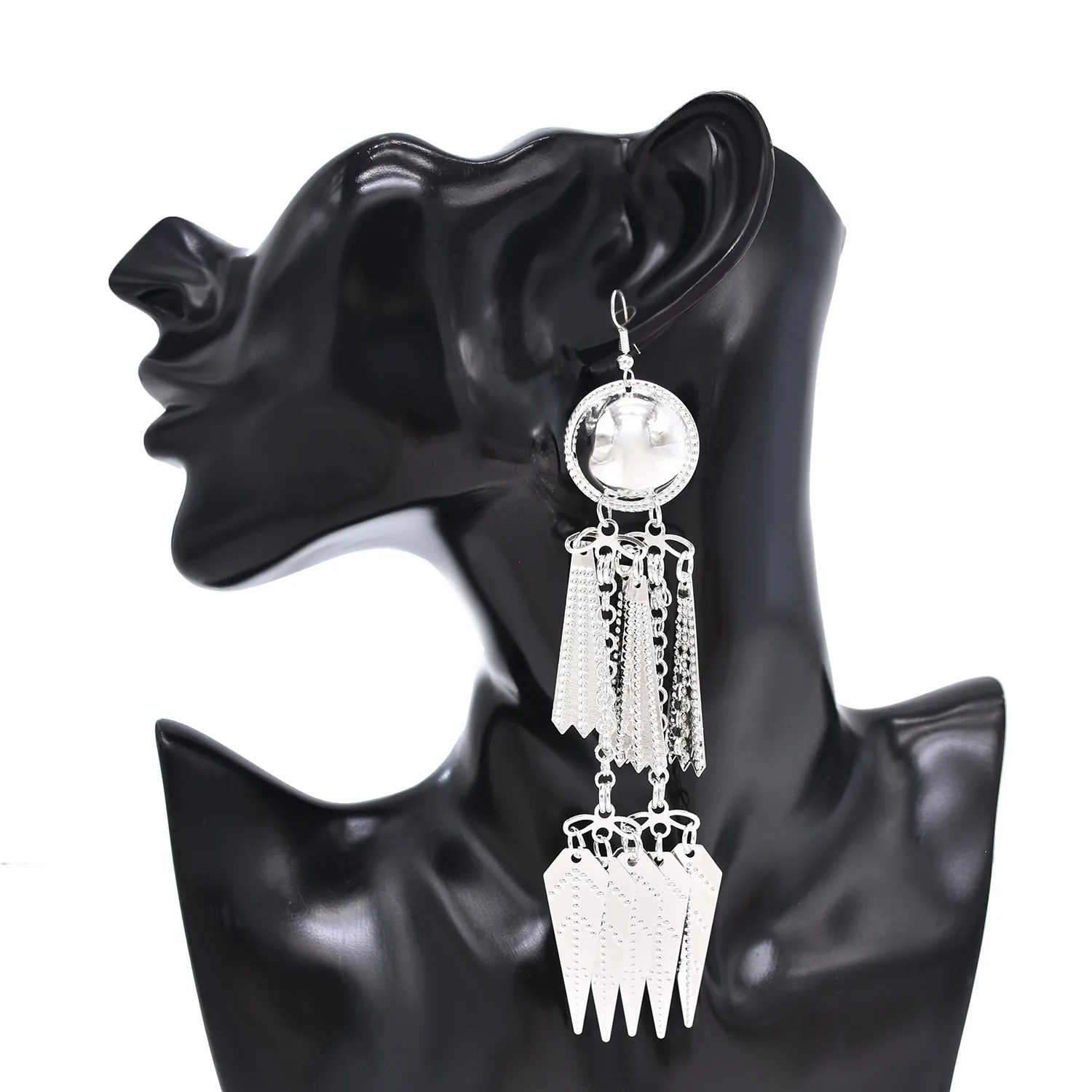 الأقراط قلادة شرابة الفضة للنساء ، نمط العرقي البوهيمي ، اكسسوارات اللباس الموضة ، هدايا الحزب #3