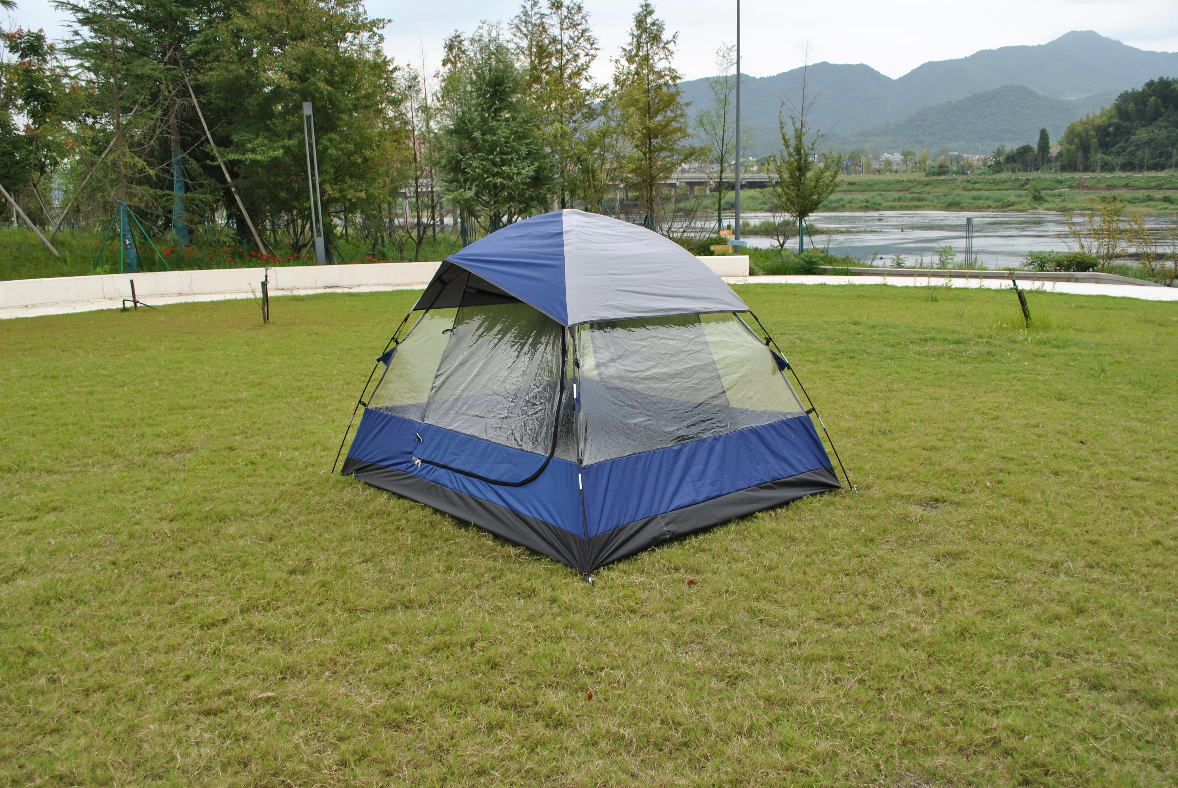 

Hot Selling 4 Person transparent PVC tent,4 person Sun Room Tent, CZX-750 Sunroom tent,Double Layer View transparent tent