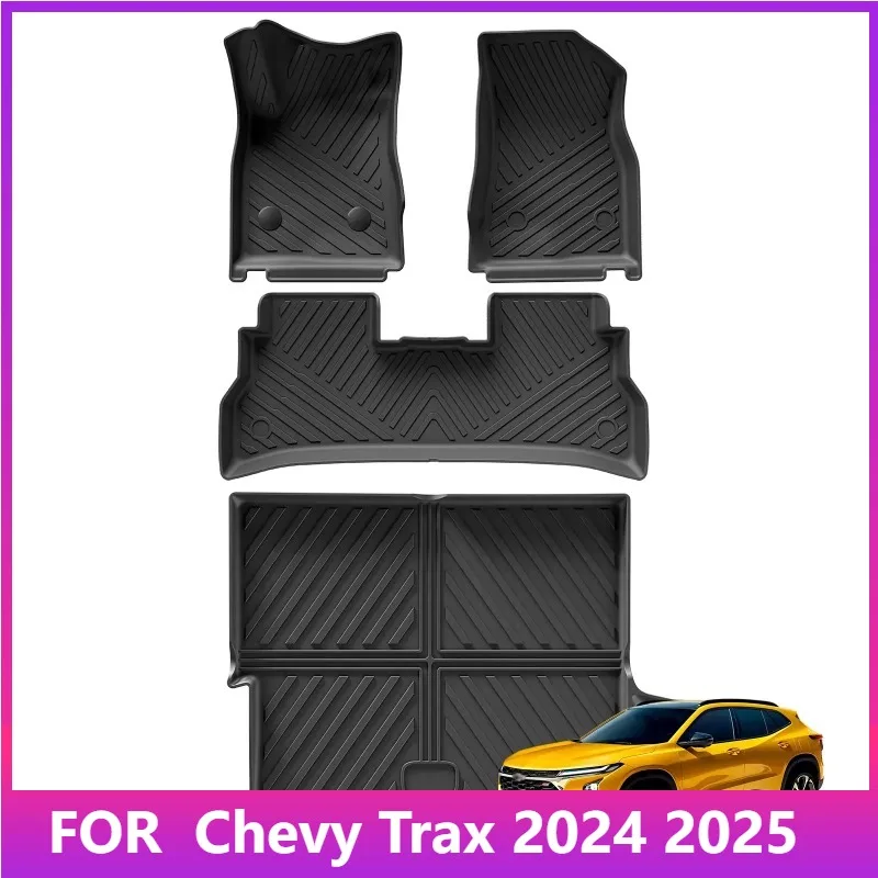 

For Chevy Chevrolet Trax 2024 2025 Car Floor Mats Cargo Liner Trunk/Backrest Mat TPE 3D Left Rudder