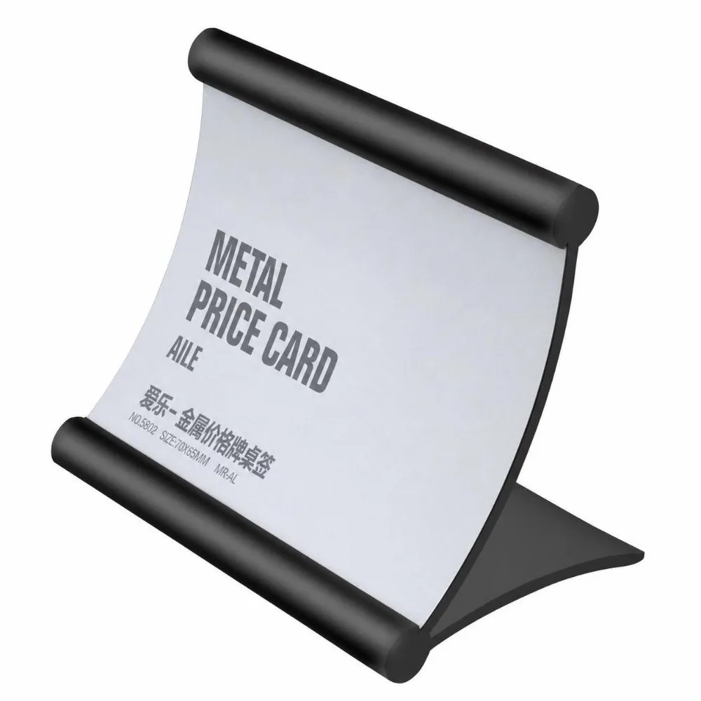 Portable Aluminum Alloy Table Sign Holder Pull-out Desktop Price Tag Stand Table Number Bracket Restaurant