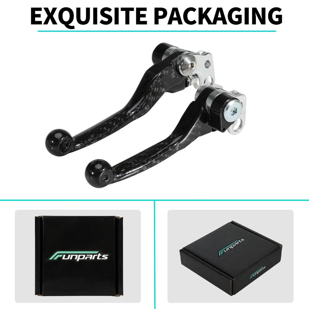 Immagine 5: Funparts Set leve freno frizione moto manubrio pieghevole in fibra di carbonio per accessori moto Surron Lightbee S/X