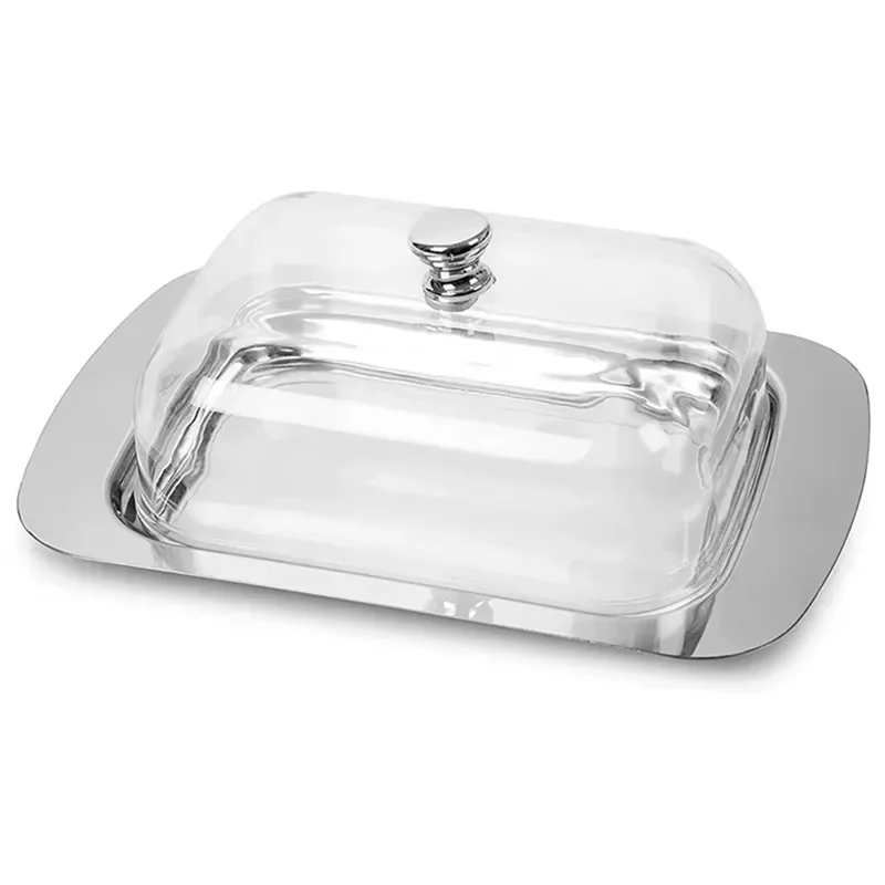ABAE-Stainless Steel Butter Dish With Lid- Solid Cheese/Butter Container- Butter Cheese Storage Box