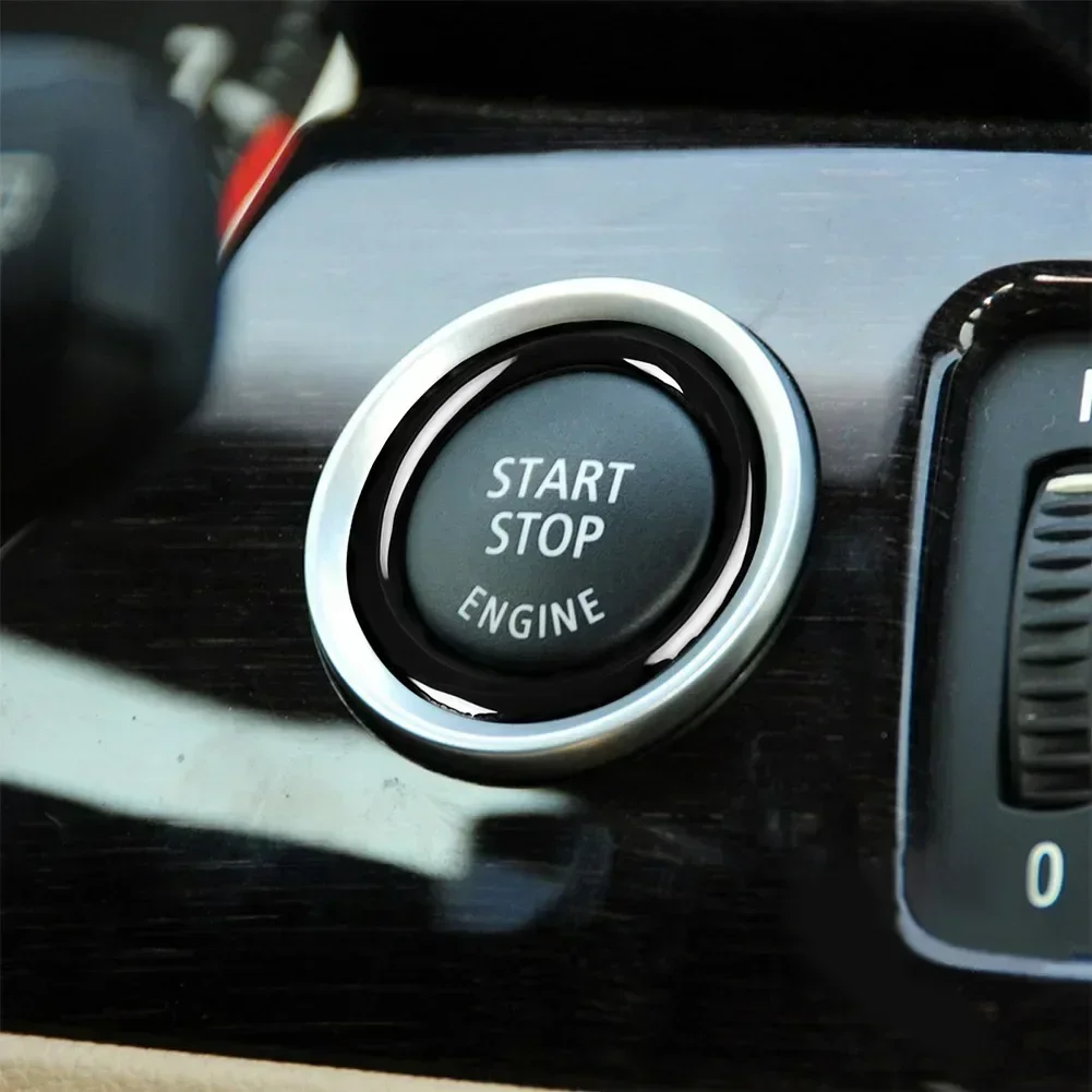 Car Engine One-Start Stop Button Ignition Key Circle Sticker Trim For BMW 3 Series E90 E92 E93 320i Z4 E89 2009-2012