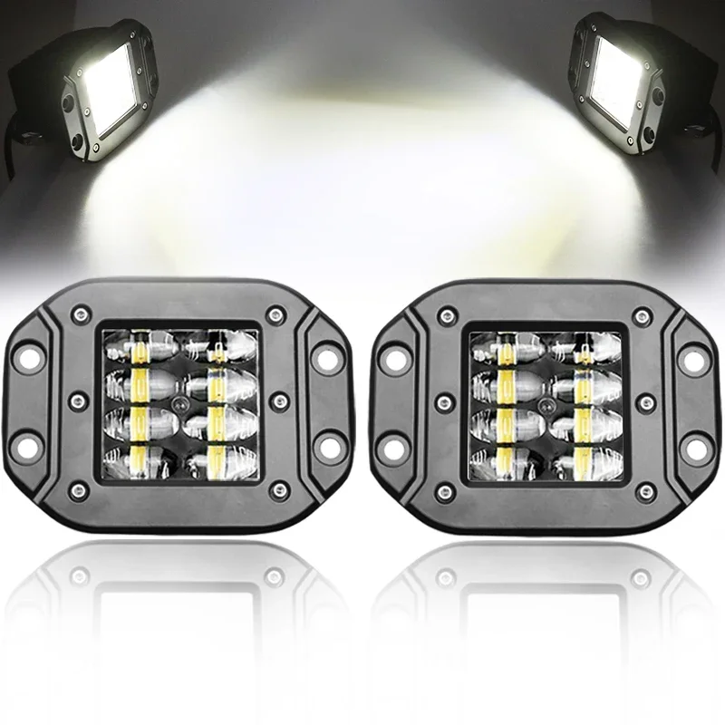 

24W 5 Inch Flush Mount LED Work Light Bar for 4x4 Offroad Car Truck Outdoor Auxiliary light LED Headlights Fog Lights 12V 24V