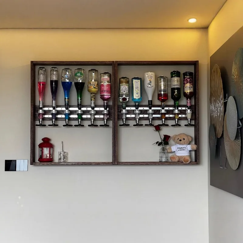 Self-service wine mixing cabinet, bar wall-mounted wine bottle rack upside down wine bottle rack
