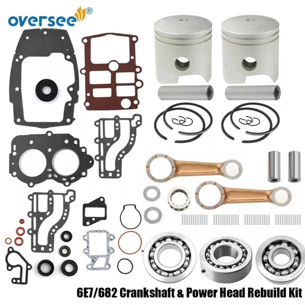 

6E7/682 Crankshaft & Power Head Rebuild Kit For Yamaha 2T 9.9 15HP 2Cyl 9.9C 15B Outboard Engine