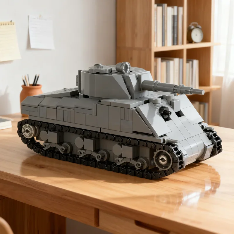 456pcs MOC Sherman Tank Adventurers Desert Model Building Blocks Architecture Festival Gifts DIY Toy Idea Creative Education