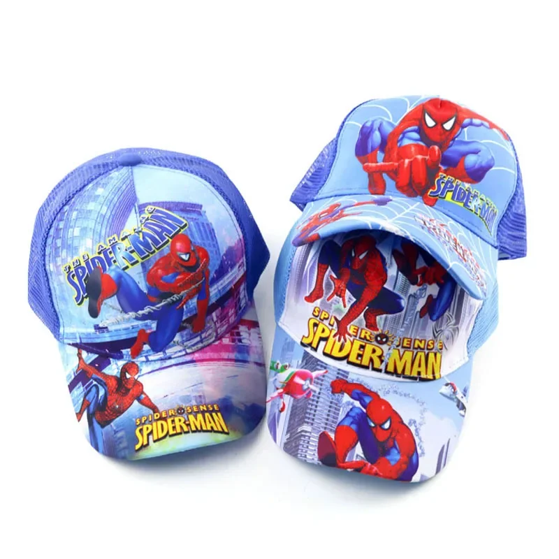 Cool Marvel Spiderman Kid's Baseball Cap Spiderman Avengers 2024 Summer Mesh Hat Boys Girls Baby Children Caps Adjustable