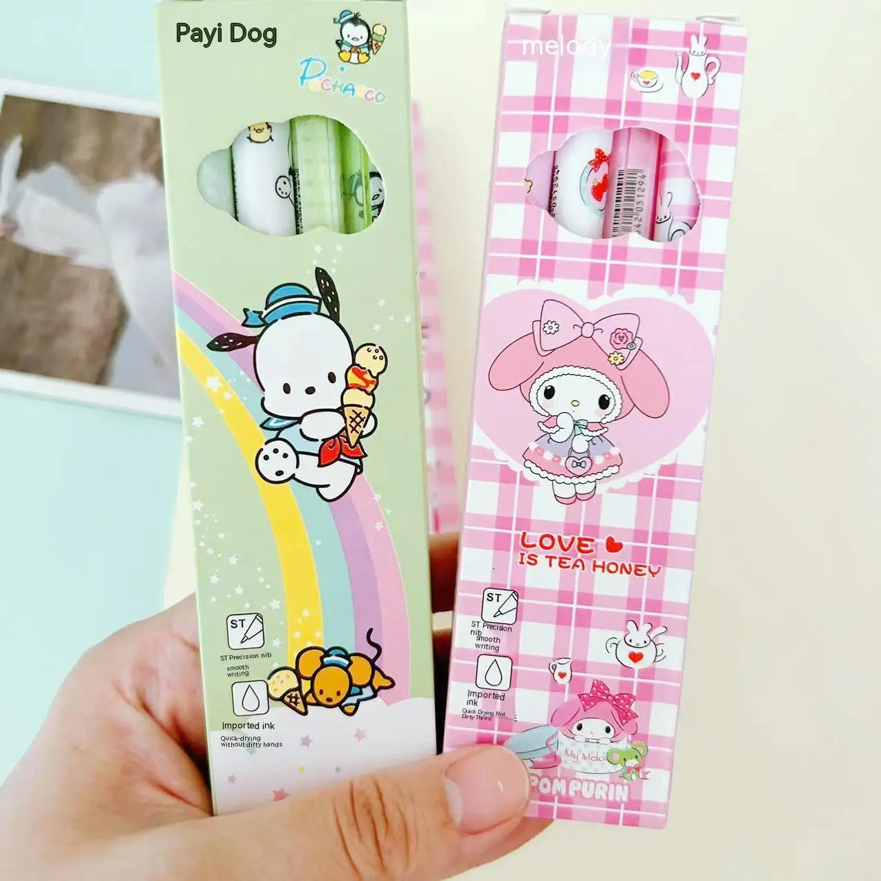 Imagem -04 - Sanrio Ballpoint Gel Canetas Hello Kitty Kuromi Cinnamoroll Caneta Neutra Student Writing Escritório Material Escolar Papelaria Pcs