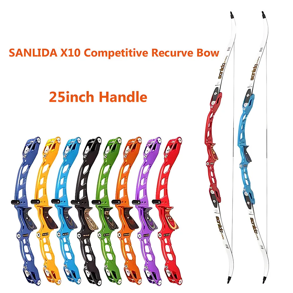 Sanlida X10 معجزة قوس منحني اليد اليمنى 25 بوصة CNC الألومنيوم القوس الناهض معدات الرماية التنافسية