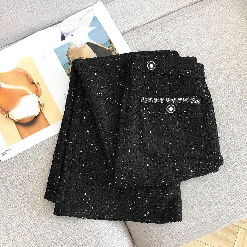 Matakawa Black Women Pants Autumn Winter Korean Fashion Elegant High Waist Vintage Pantalones De Mujer Basics Trousers