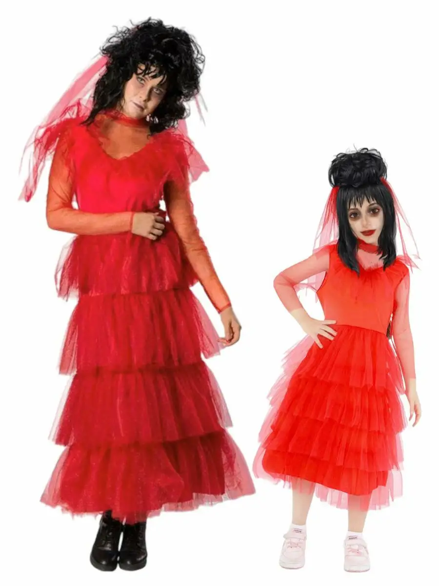 Kostum Pertunjukan Halloween Dewasa Anak-Anak Orang Tua-Anak ow Bug Juice Devil Outfit Pertunjukan Panggung Baju Tradisional Tiongkok