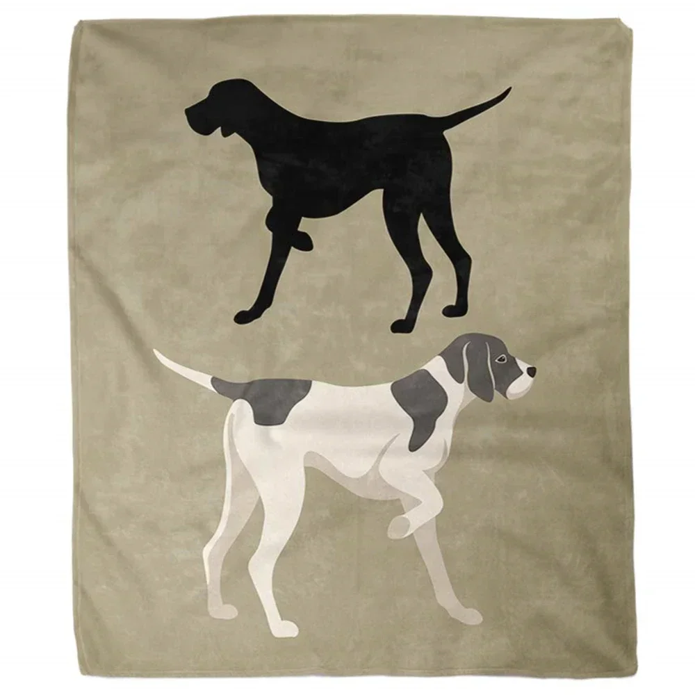 Modern Flannel Fleece Throw Blanket,German Shorthair Pointer Dog Breed Pet Coffee Lovers Blankets for All Seasons,Cozy Bedspread