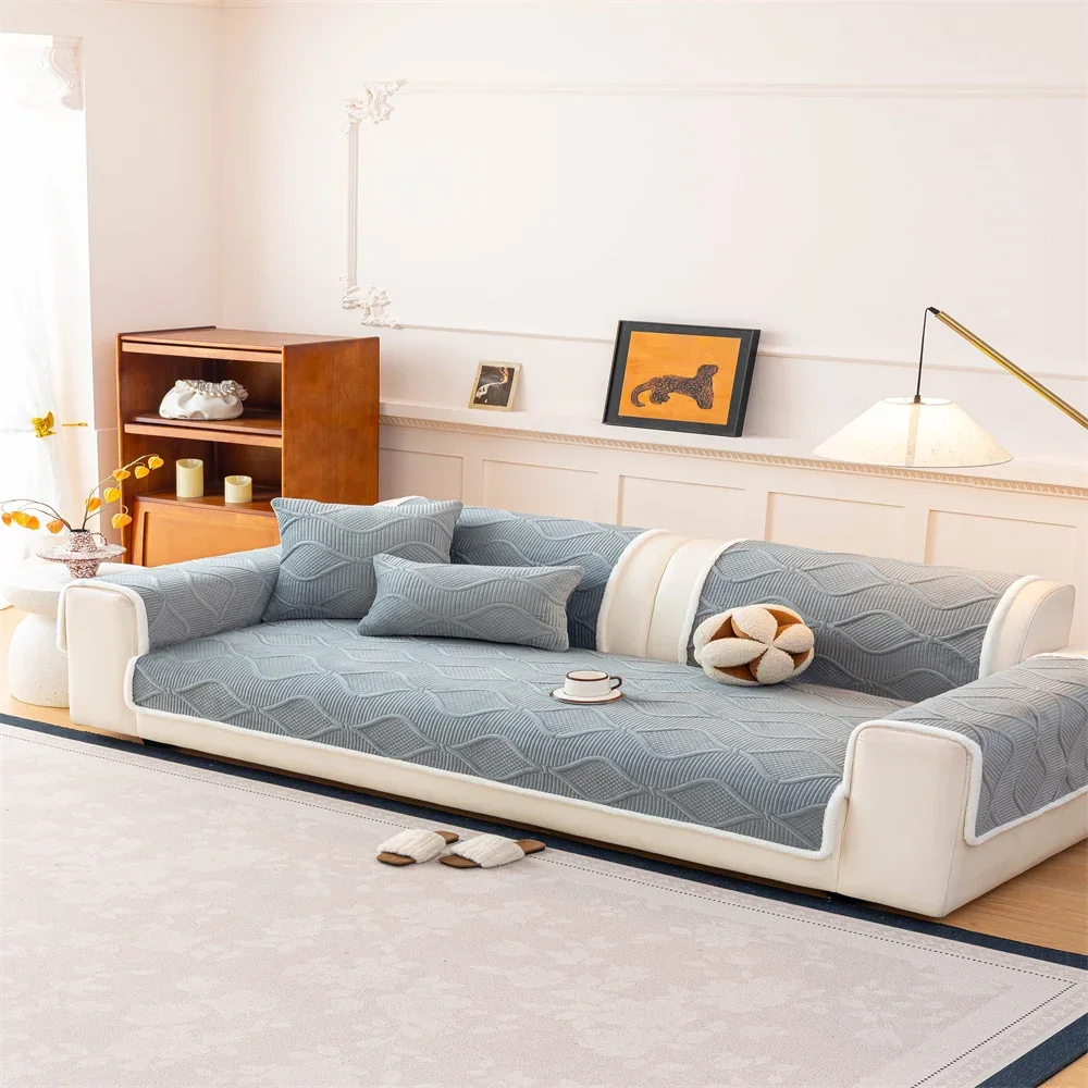 Sofa cushion 2025 new style imitation cotton and linen all-season anti-slip cross-border sofa cover full-cover sofa scarf
