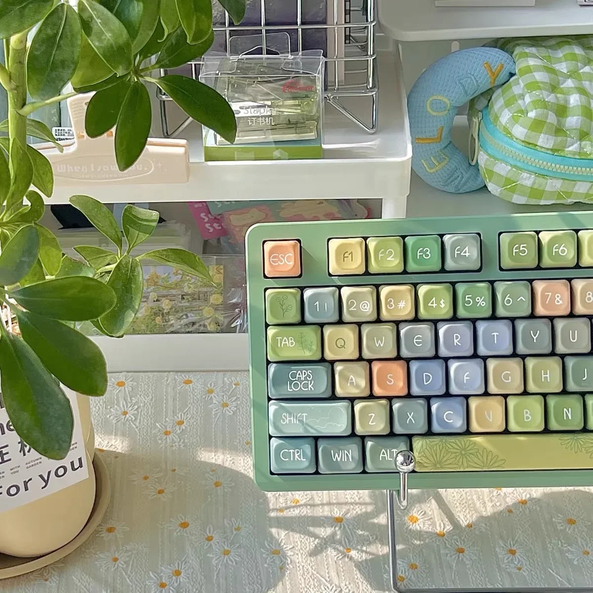 

PBT Keycap FOA Summer Themed Keycaps 140+ Keys COOL Square Thermal Sublimation Mechanical Keyboard 2.25 U 2.75U Alice Keycaps