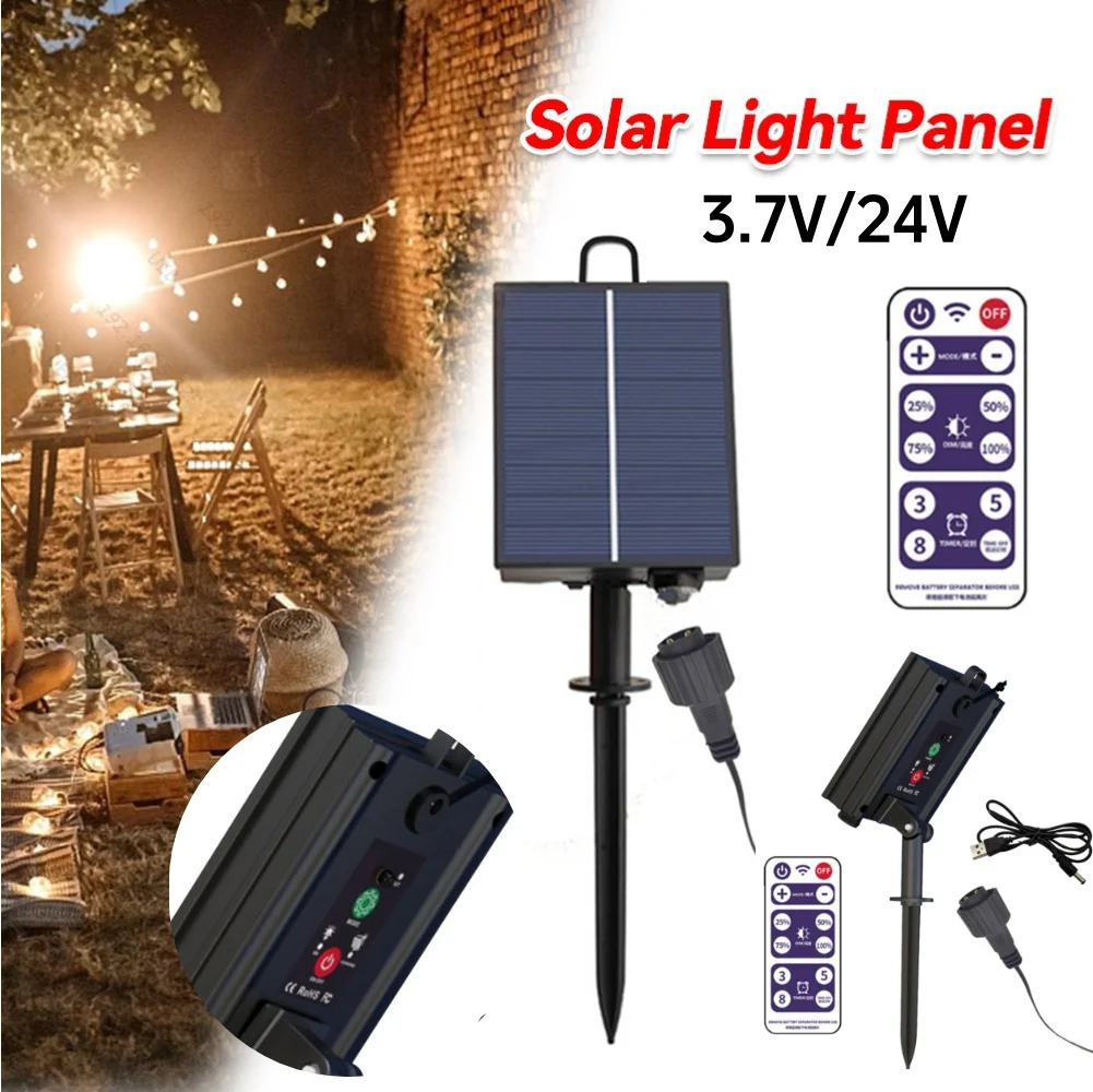 24V/3V  Solar Battery Box LED String Lamp Solar Panel Controller with Remote Garden Street Path Camping Light Decoration Control