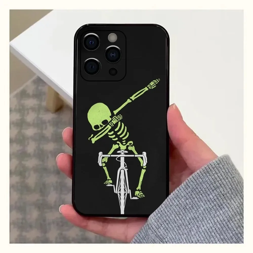 Road Bike Cyclist Cycling Phone Case For Apple iPhone 15,14,13,12,11,Pro,X,XS,Max,XR,Plus,Mini Soft Black Cover