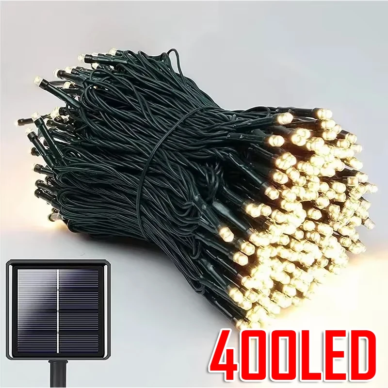 

50-400LED Solar String Light Outdoor 8 Mode Garden Waterproof Fairy Lamp Garland For Christmas Holiday Party Home Decoration