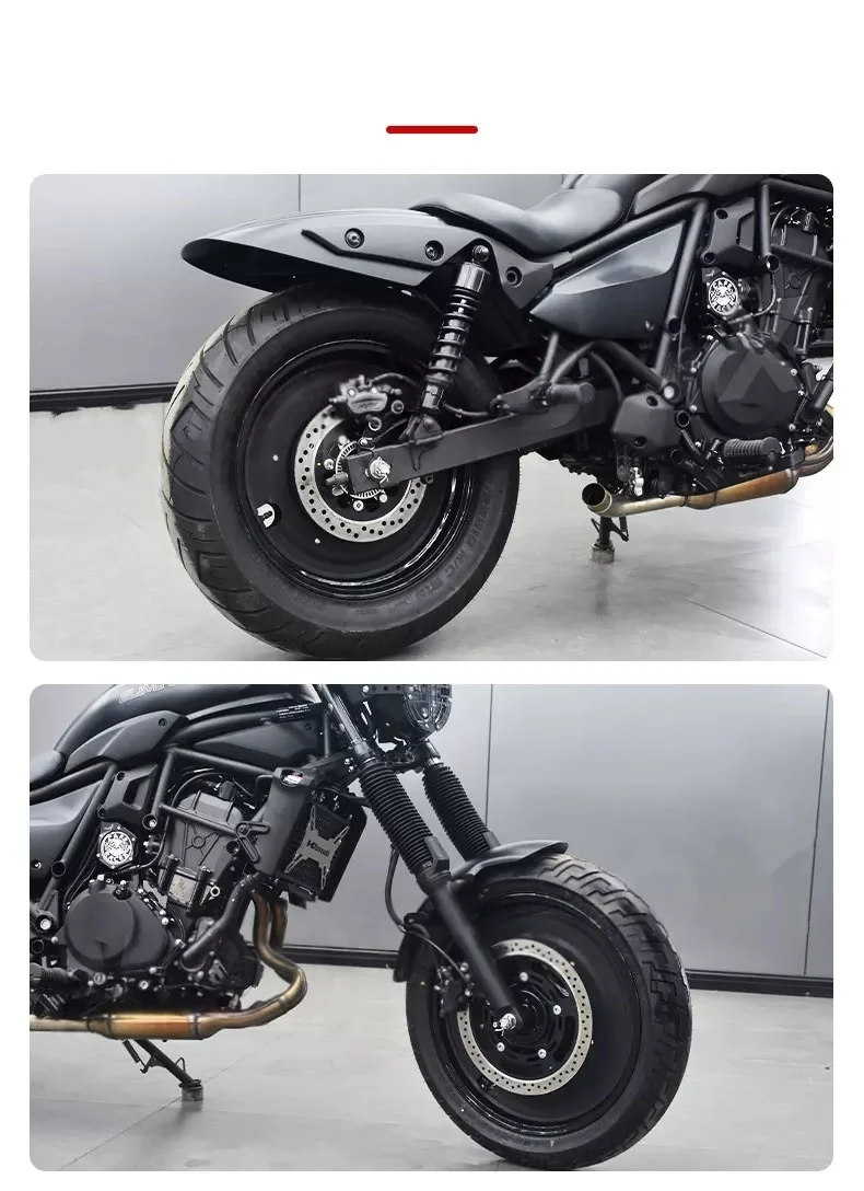 For  Eliminator 500 Black Warrior Full Closed Wheel Cover Front Rear Rim Protector Metal Decor Shell Parts