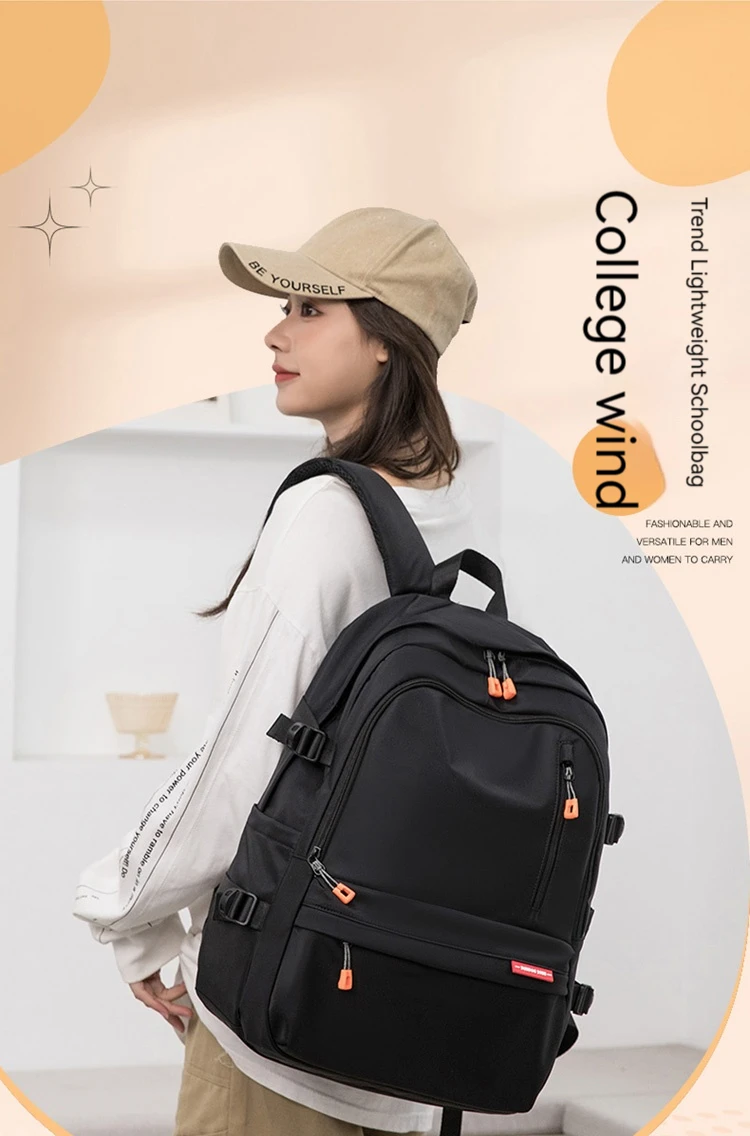 MOZHI Backpack Female Japanese Simple Junior High School Student Backpack Female Large Capacity Male Backpack