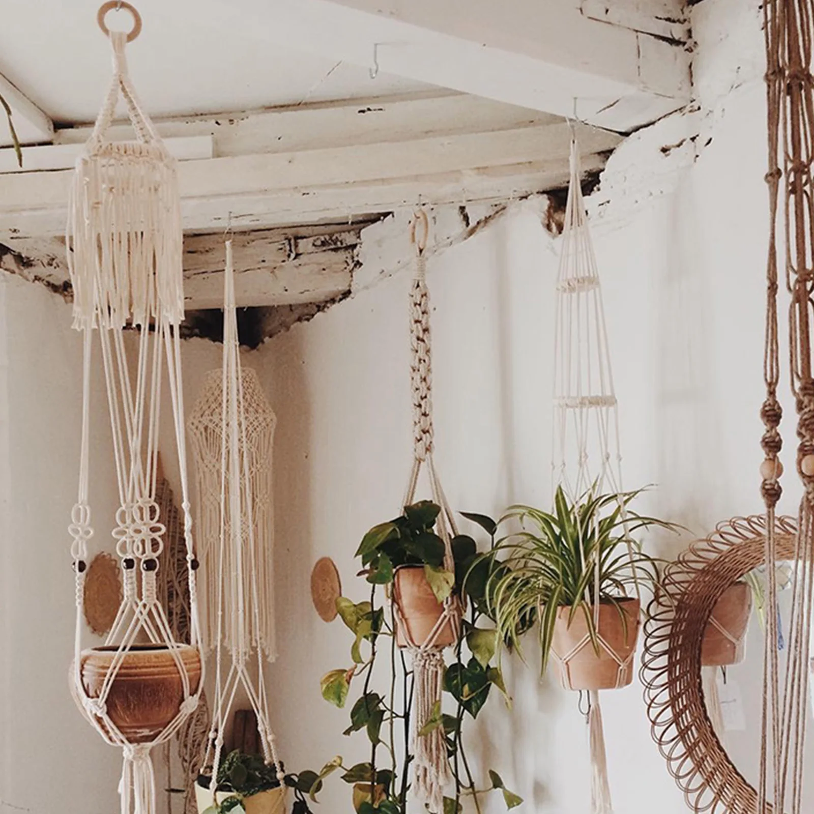 

1Set Tapestry Wooden Ring and Beads Set Smooth Premium Wood for DIY Craft Projects Handwoven Tapestry Accessories Kit