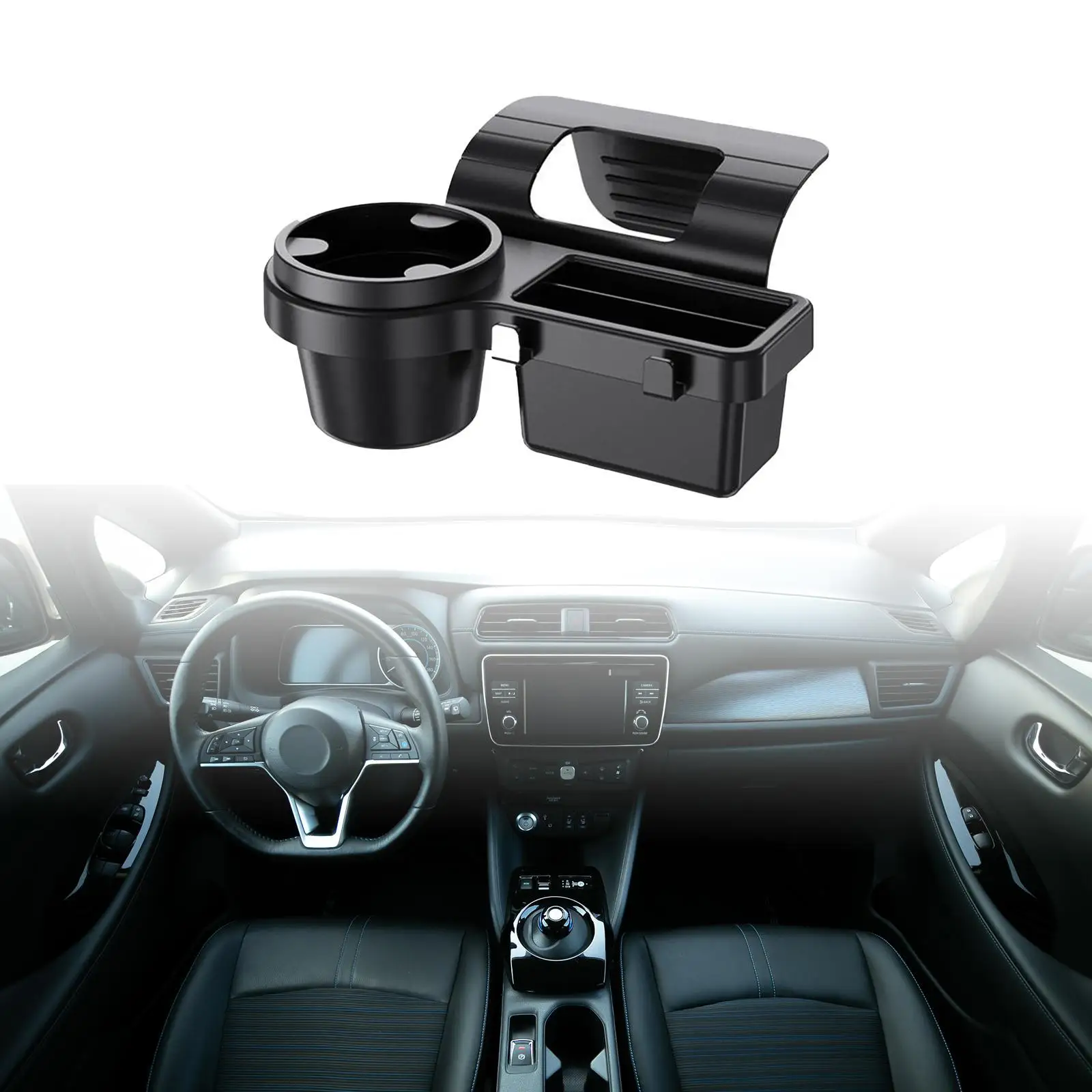 

Car Window Storage Box with Reserved Charging Hole Car Interior Organizer for Phones Cards Pens Keychain Items Sundries