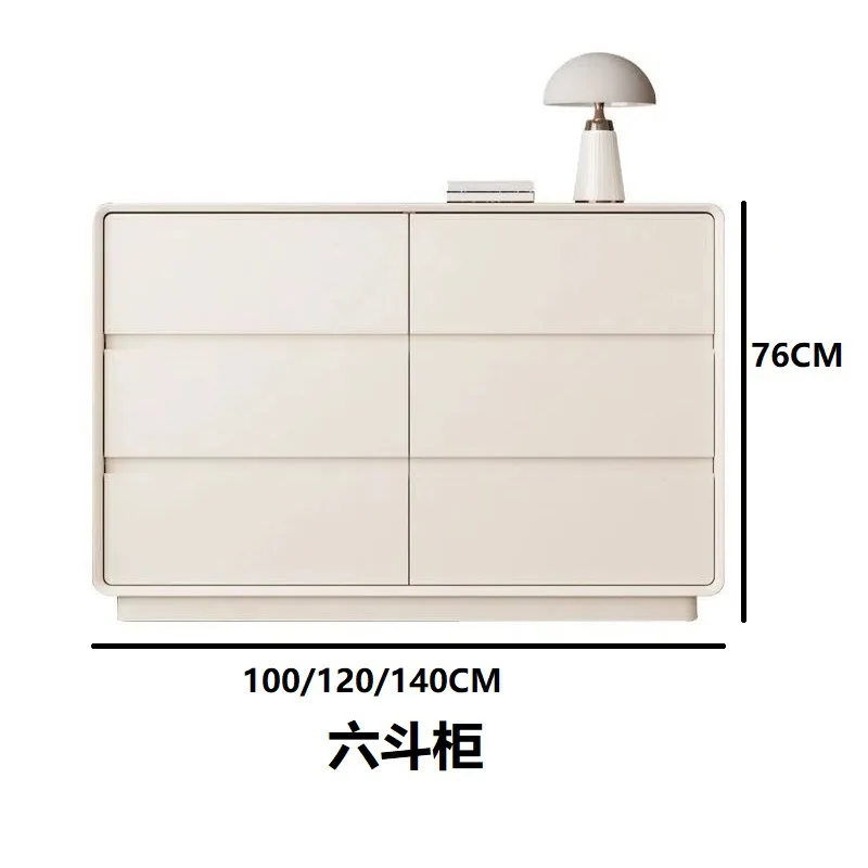 White solid wood rattan five or six chest cabinet, bedroom, bedside drawer, storage cabinet, living room locker, integrated