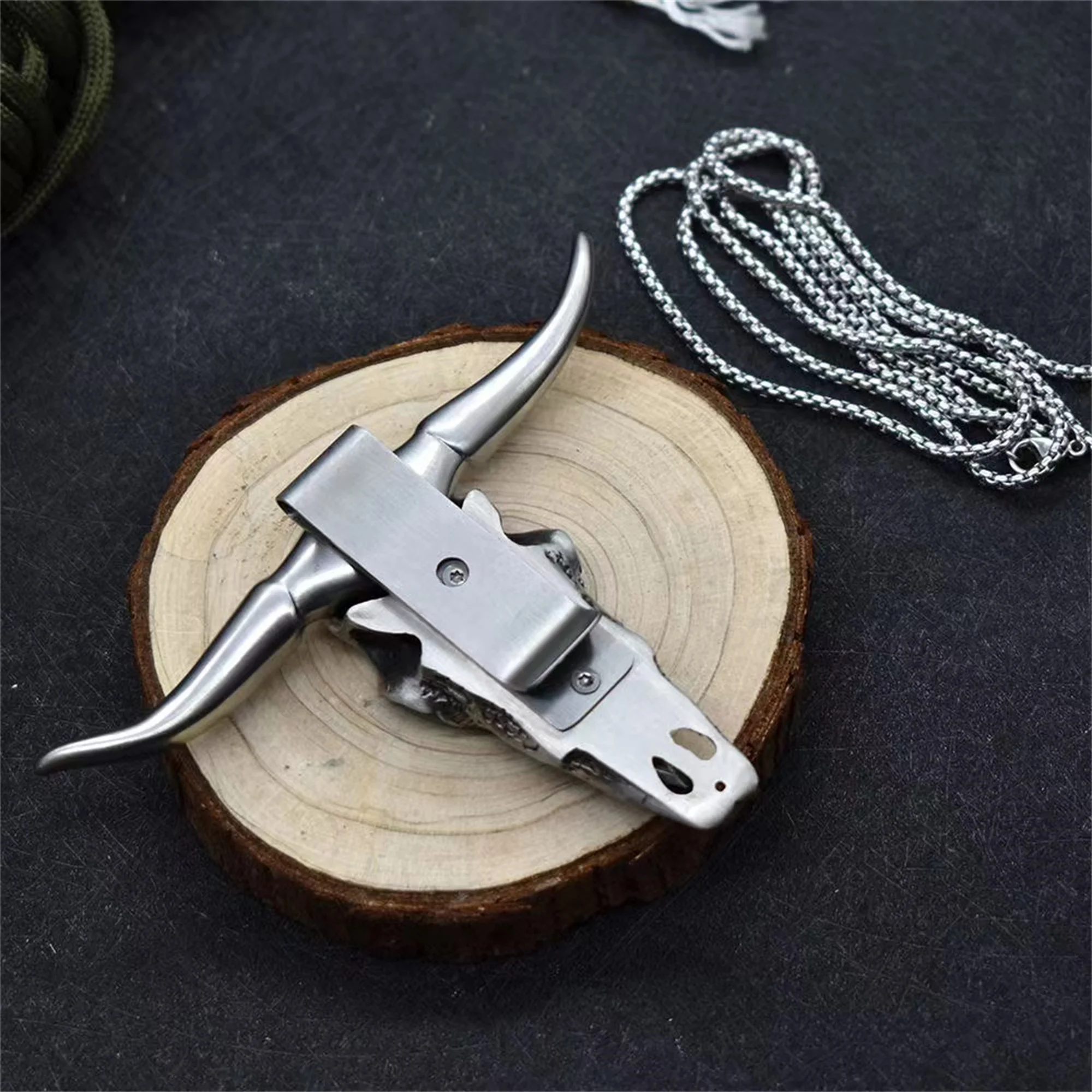 Cupronickel Necklace Knife  EDC Outdoor Mutil-tool Car Decoration Pendant