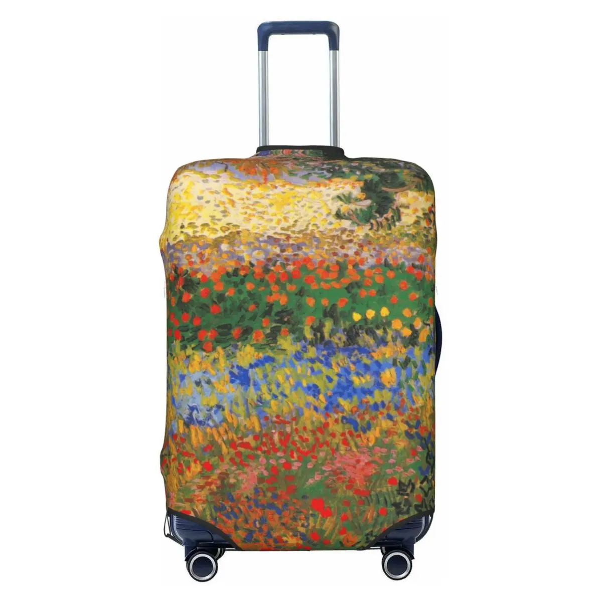 

Custom Funny Flower Garden Painting By Vincent Van Gogh Luggage Cover Protector Washable Travel Suitcase Covers