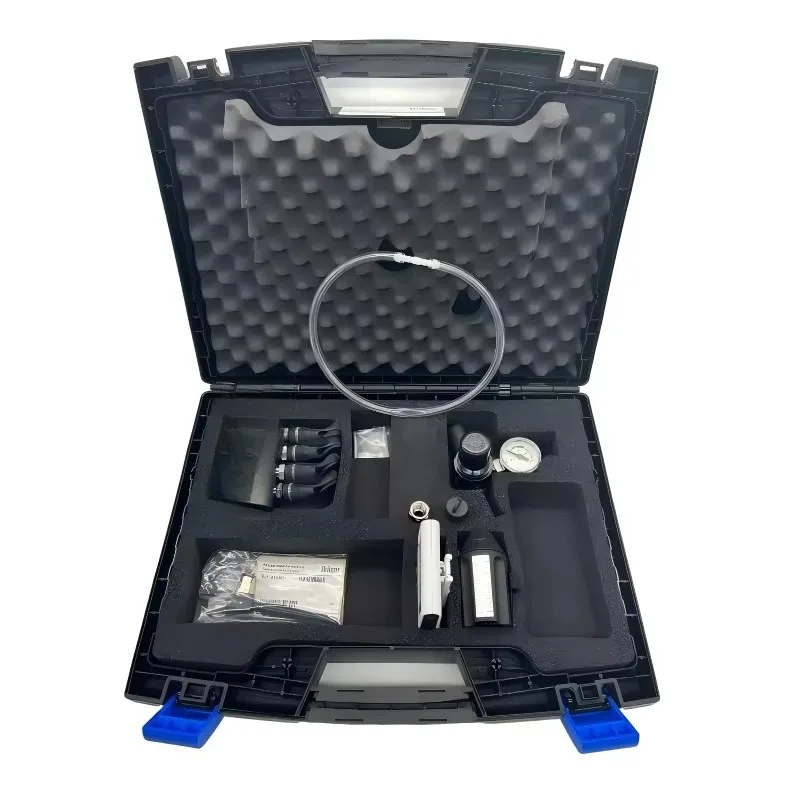 

Compressed air quality tester red, white, blue, black