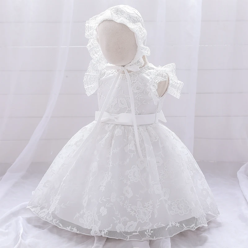 Newborn White 1st Birthday Dress For Baby Girl Clothes Lace Christening Princess Dress Girls Party Ceremony Gown Infant Vestidos