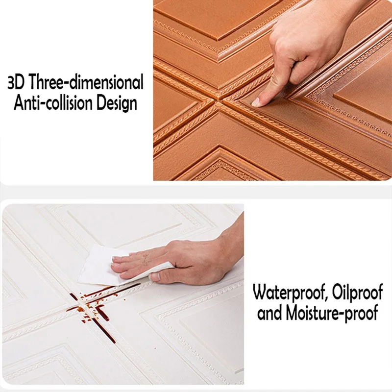 35cm*35cm Waterproof Wall Stickers 3D Sheet Paper Ceiling Wallpaper Sticker Peel and Stick Wallpaper Safe Collision Prevention