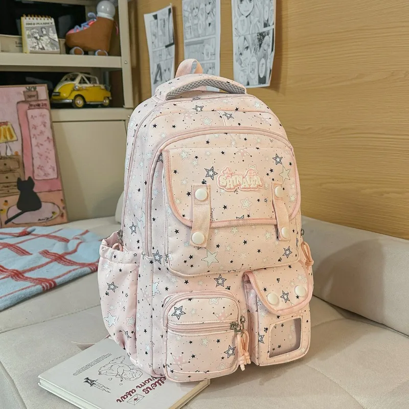 Japan Style Student Backpack Junior High School Girl Schoolbag Large Capacity Multi Pocket Backpack Anime Transparent Ita Bag