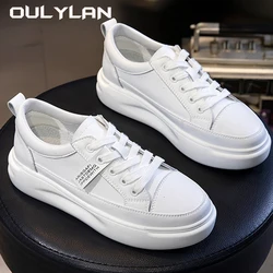 Big Size Women Shoes 2024 Autumn Leather Light White Sneaker Female Thick Soled Shoes Spring Casual Breathable Sports Shoe