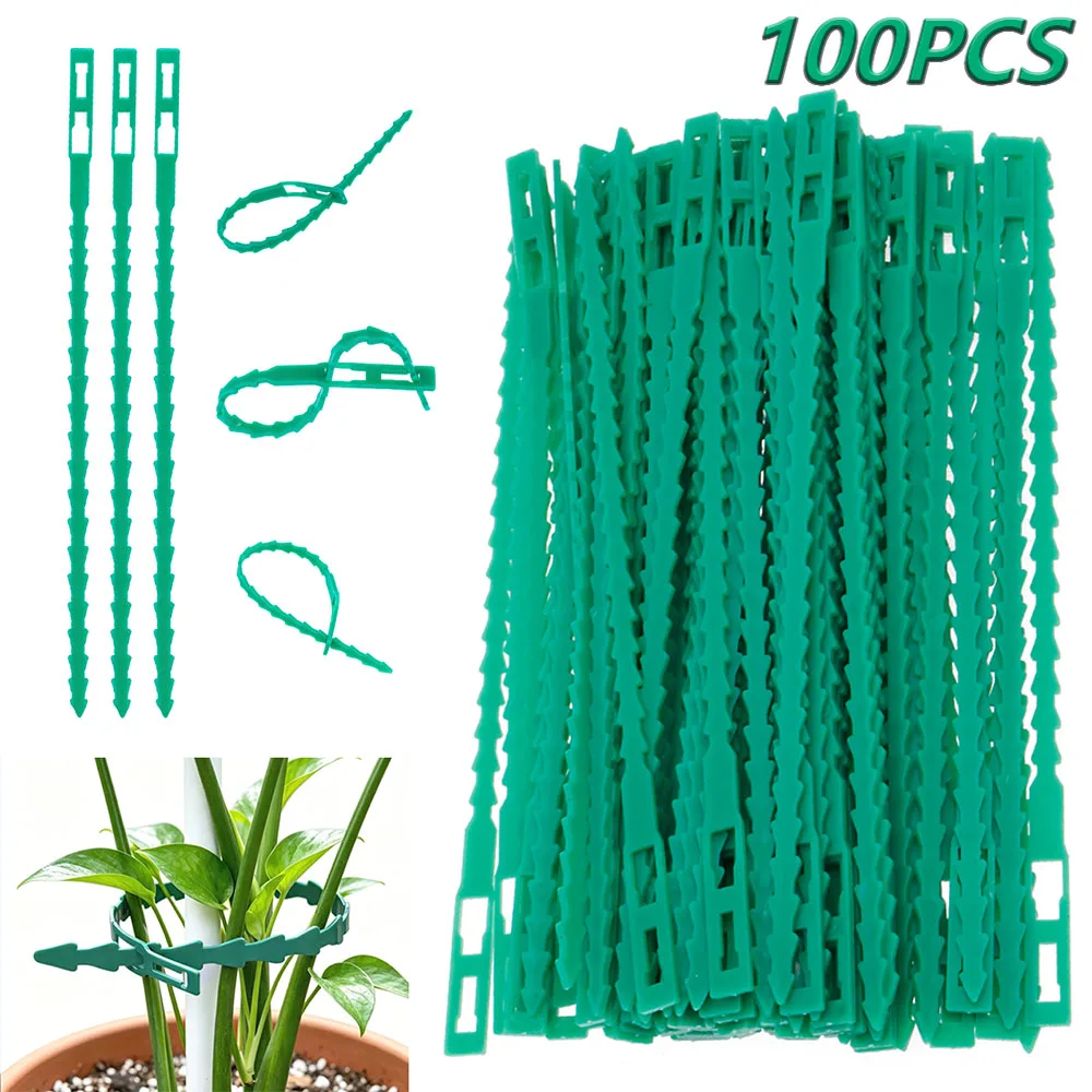100Pcs Adjustable Garden Plants Twist Ties Reusable Flexible Plastic Ties Multifunction Plant Support Ties Gardening Accessories