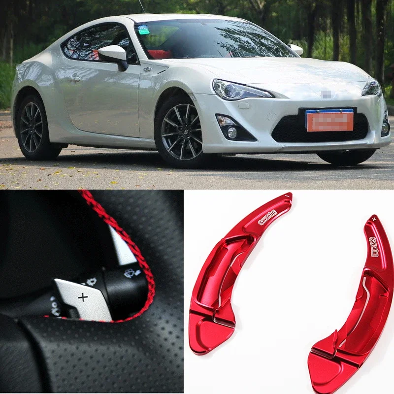 For Toyota GT86 2012-2016 2pcs Interior Accessories Steering Wheel Shift Paddle Shifter DSG Extensions Trim Cover Red