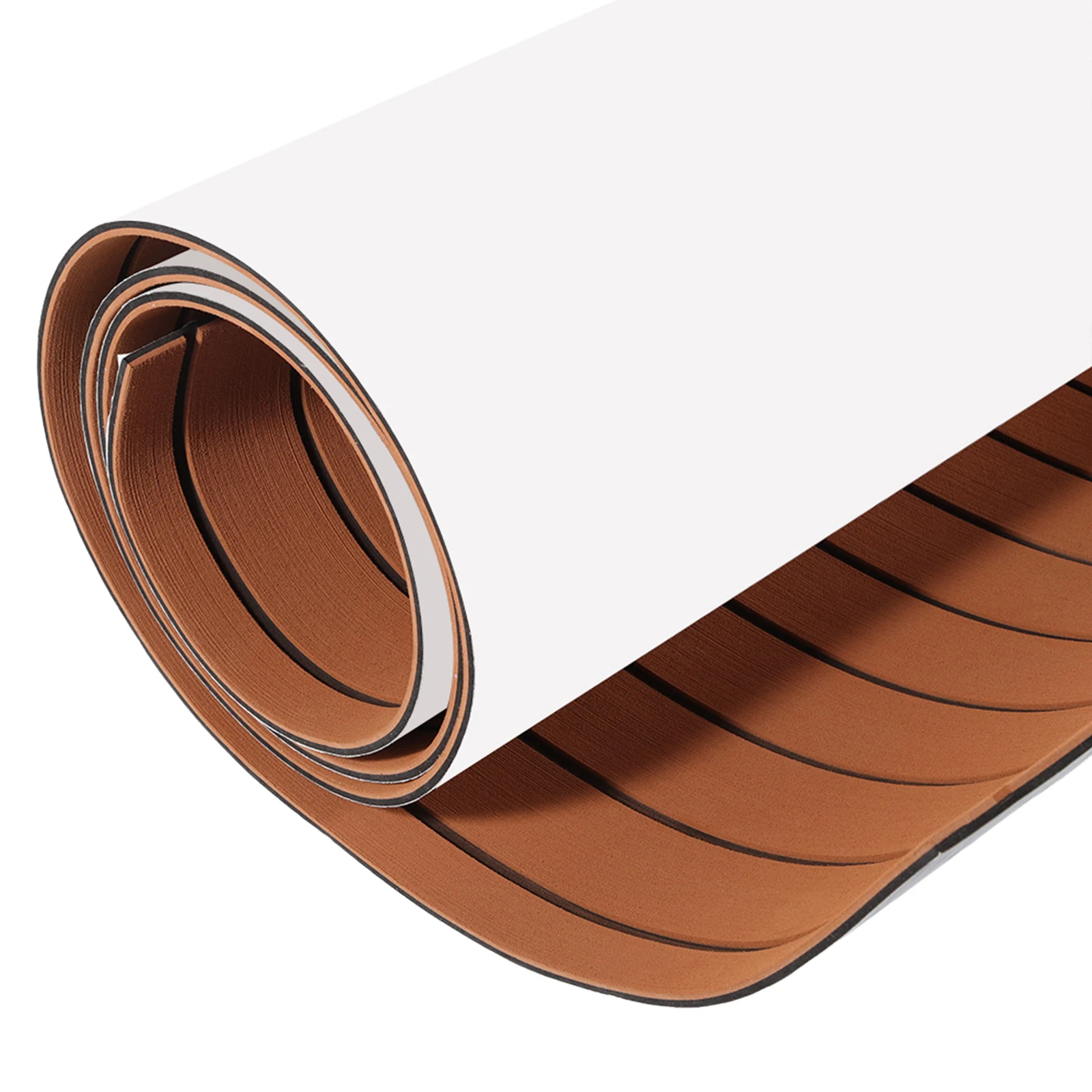 

90 X240cm Anti Slip Floor Mat, Yacht Deck Mat, Vintage Style Wooden Floor, Comfortable Black Brown Mat