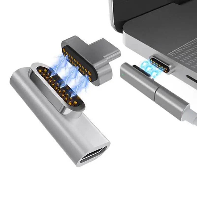 อะแดปเตอร์แม่เหล็ก USB C 20พินไปยัง USB แปลง3.1 C รองรับอะแดปเตอร์86W PD สำหรับ Mac Book Pro แล็ปท็อป Huawei Xiaomi